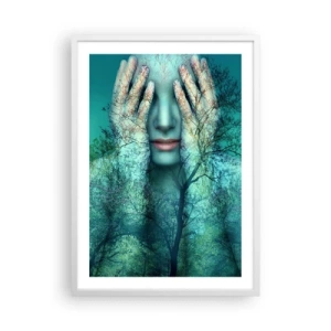 Poster in white frmae - Submerged in Blue - 50x70 cm