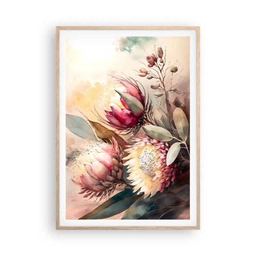 Poster in light oak frame - Profile and En Face - 70x100 cm