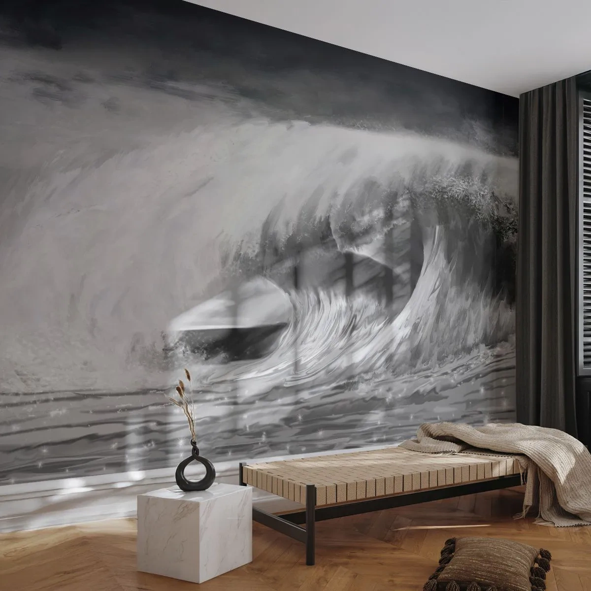Self-Adhesive Photo Wallpaper Deluxe Sticker - Wrath of the Ocean - Sea, Ocean, High Wave - 450x315 cm