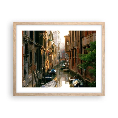Poster in light oak frame - In a Venetian Alley - 50x40 cm
