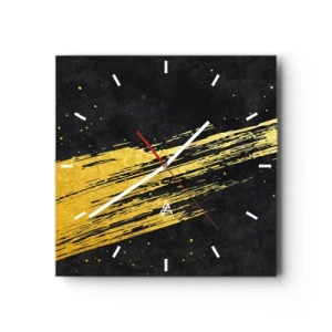 Wall clock - Clock on glass - Jump to the Outer Space - 30x30 cm