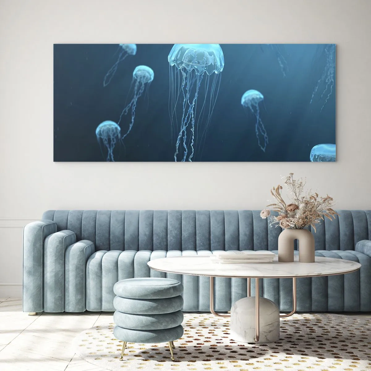Glass picture - Ocean Dance - 90x30 cm
