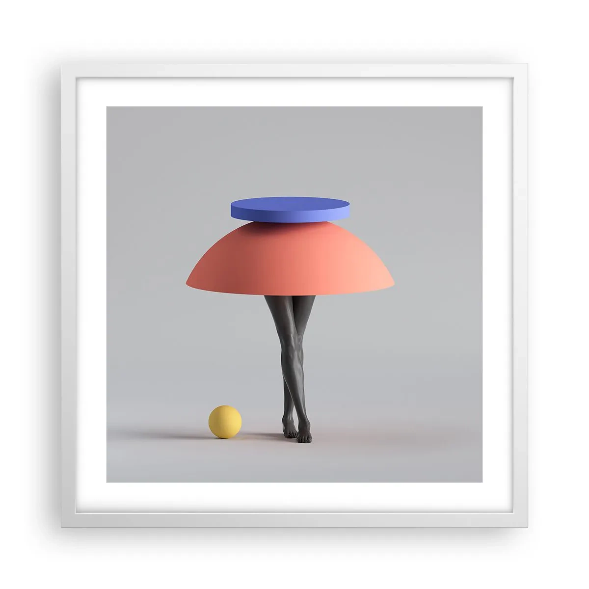 Poster in white frmae - Surrealistic Composition - 50x50 cm