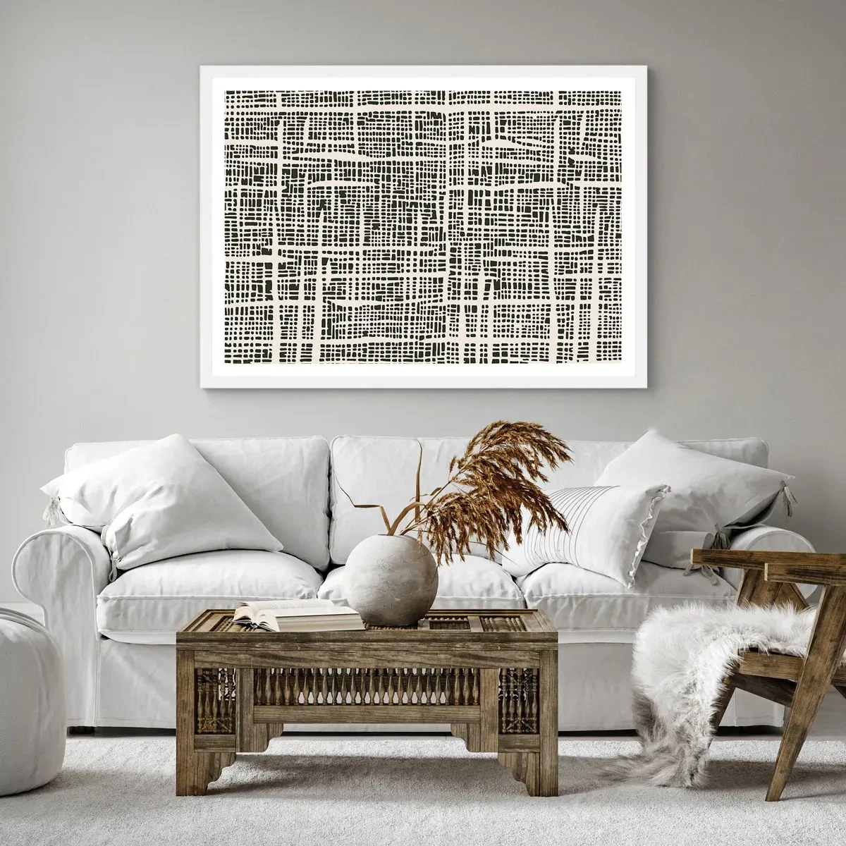 Poster in white frmae - Woven Composition - 100x70 cm