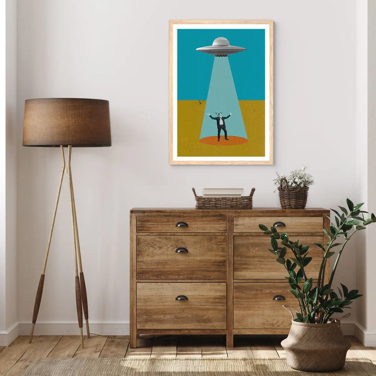 Poster in light oak frame - Close Encounter - 40x50 cm