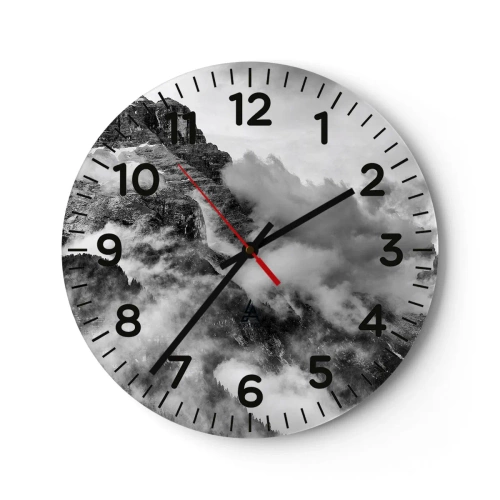 Wall clock - Clock on glass - Beautiful and Cruel - 40x40 cm
