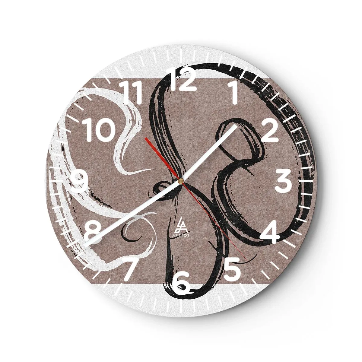 Wall clock - Clock on glass - Composition -In Search of Completeness - 40x40 cm