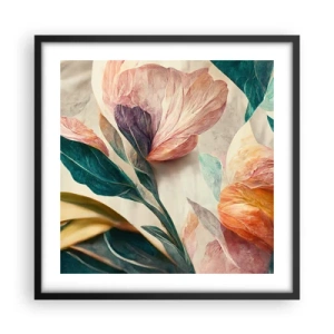 Poster in black frame - Flowers of Southern Islands - 50x50 cm