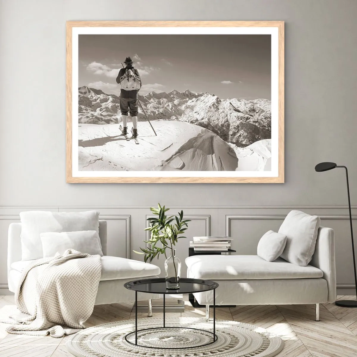 Poster in light oak frame - Mountains Are the Same - 70x50 cm