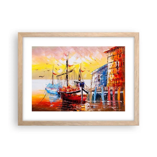 Poster in light oak frame - Happy Comeback - 40x30 cm