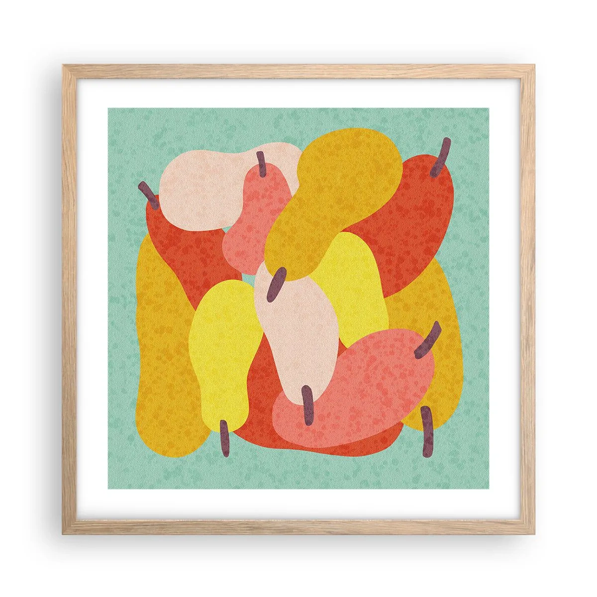 Poster in light oak frame - Try Summer Sun - 50x50 cm