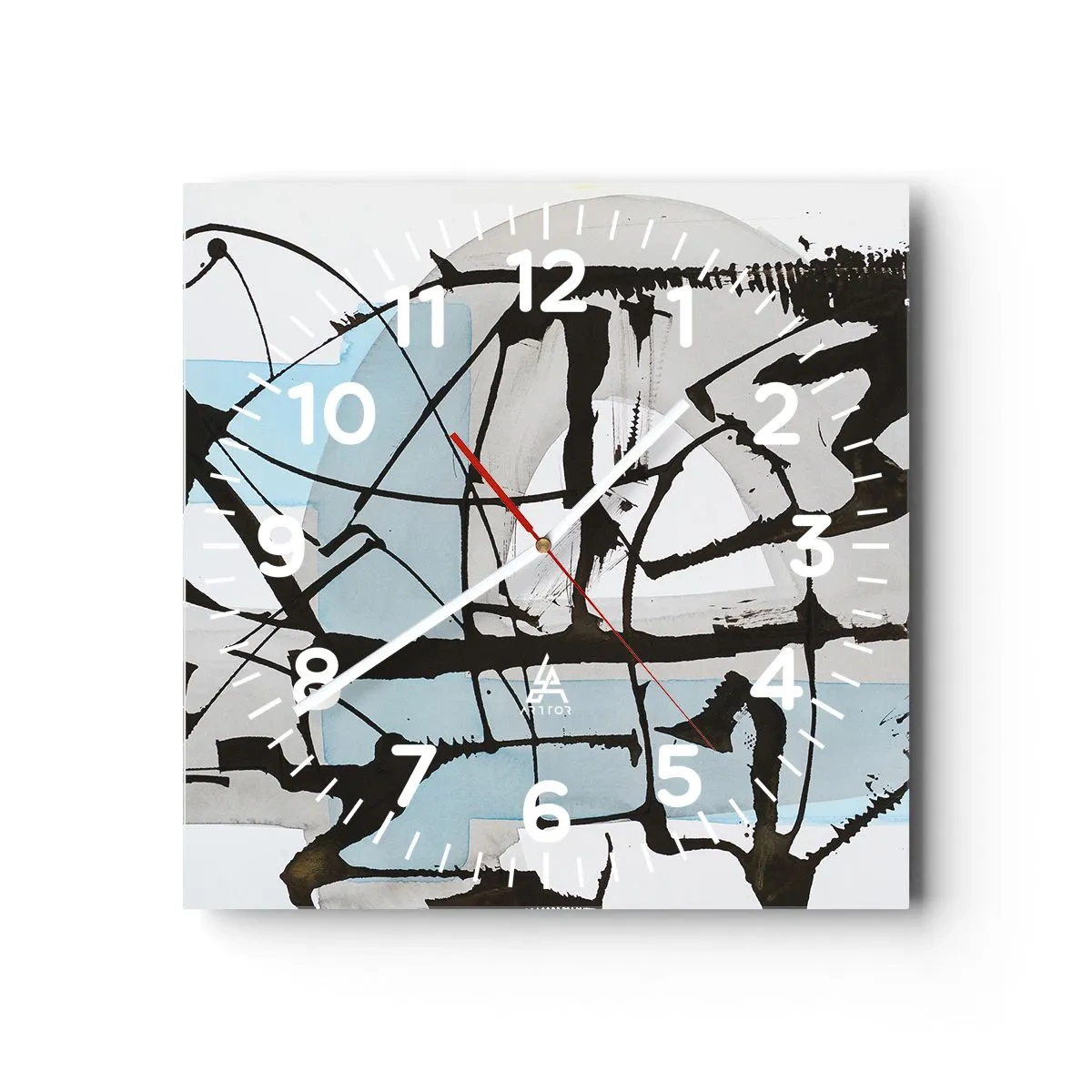 Wall clock - Clock on glass - After All Blue - 40x40 cm