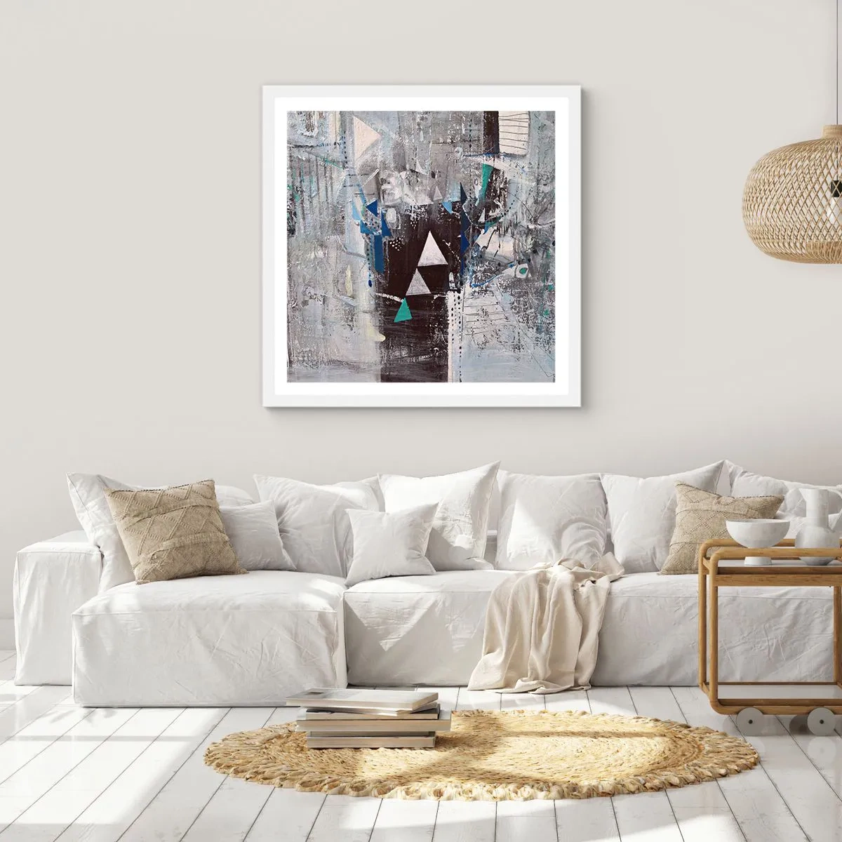 Poster in white frmae - Superior Order of Triangles - 50x50 cm