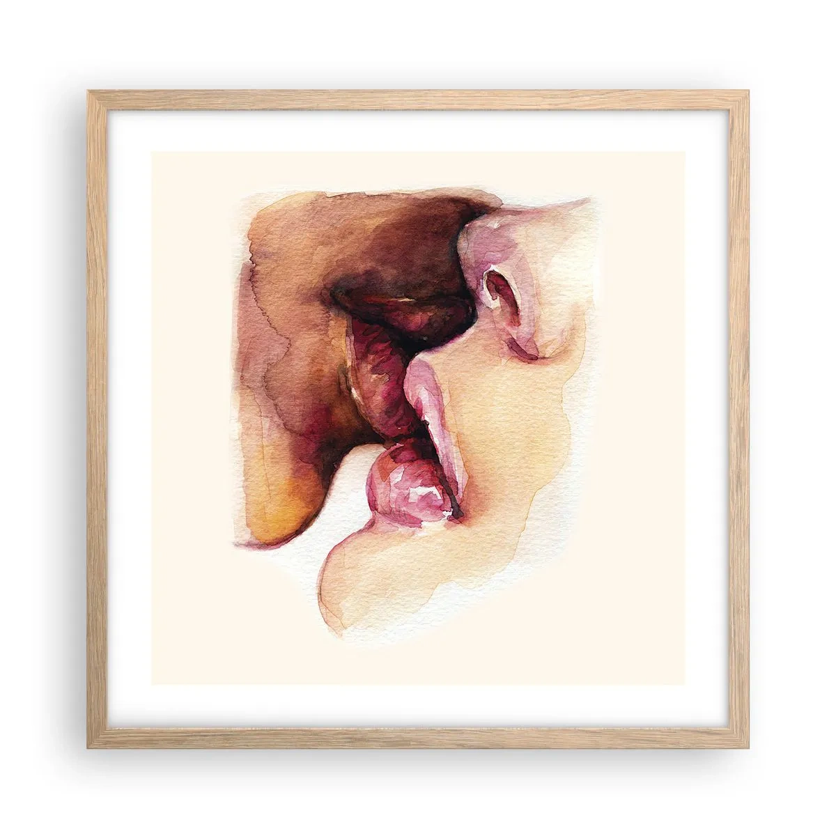Poster in light oak frame - Like Night and Day, Earth and Heaven - 50x50 cm