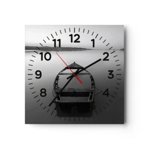 Wall clock - Clock on glass - Longing and Melancholy - 30x30 cm