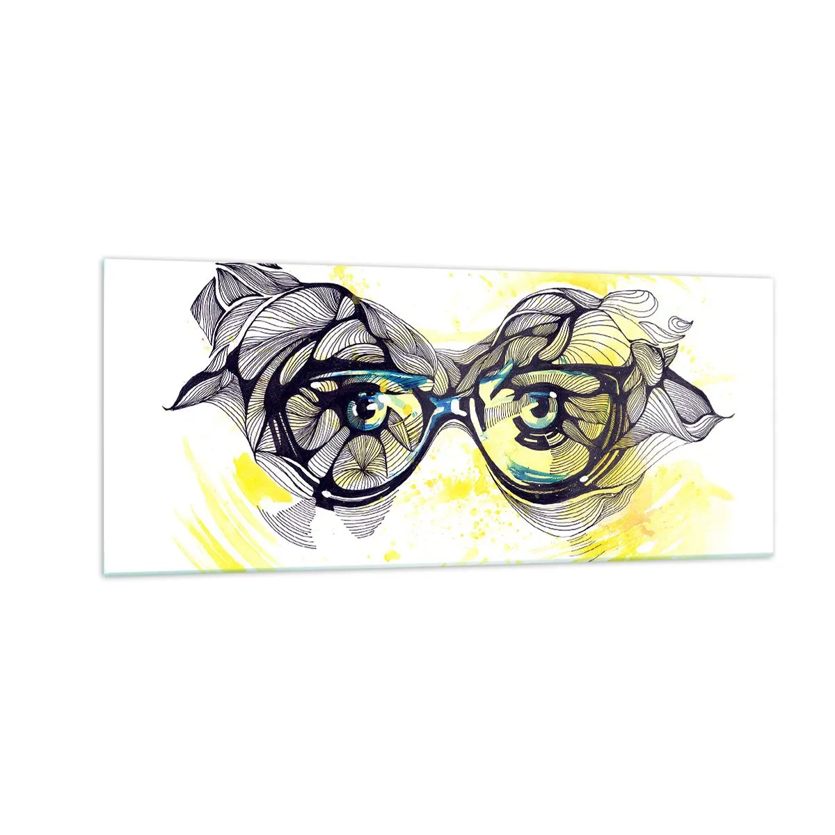 Glass picture - Through Blue Glasses - 100x40 cm
