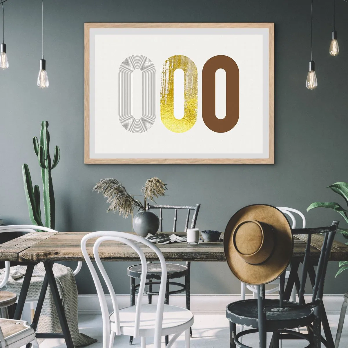 Poster in light oak frame - Ooo! - 70x50 cm