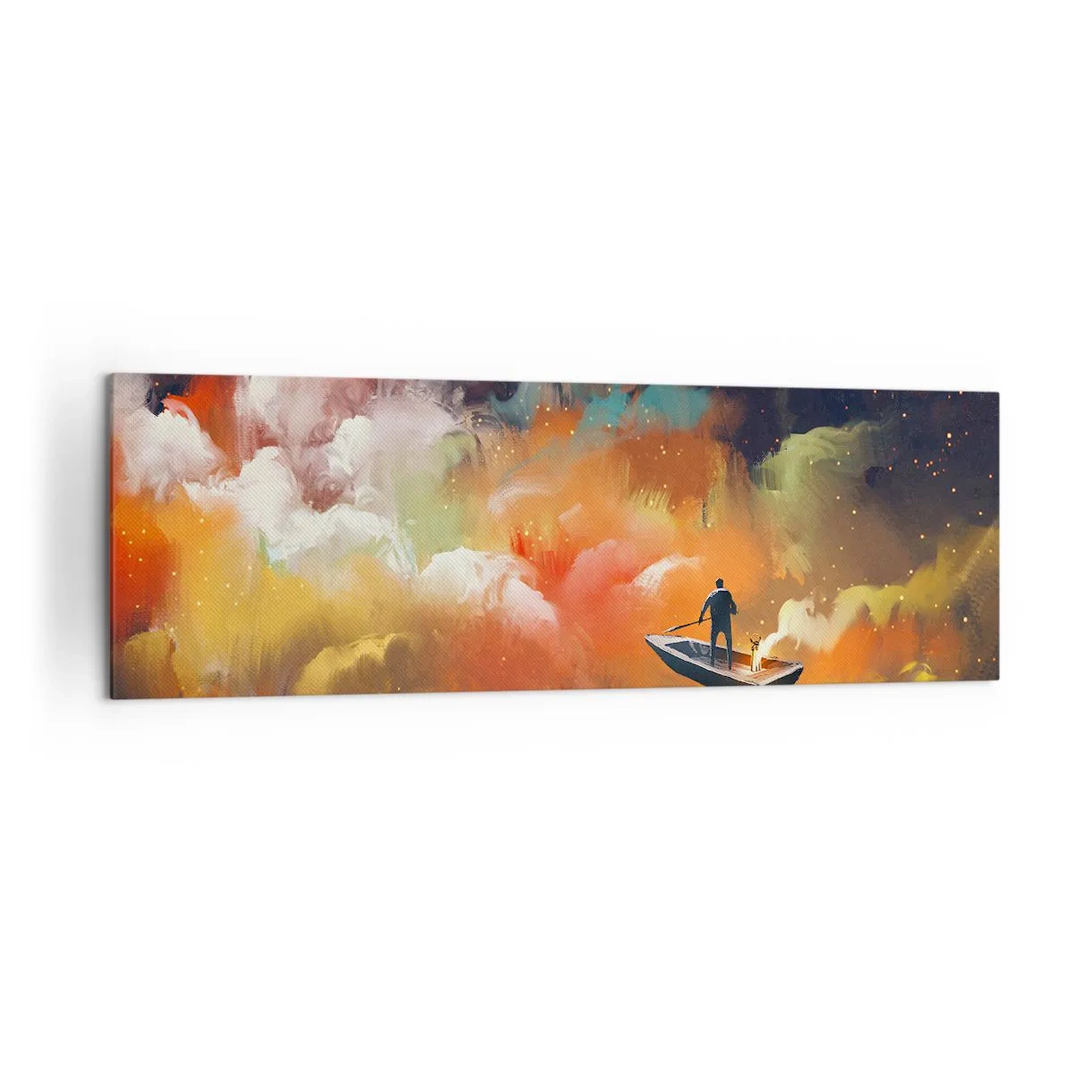 Canvas picture - Through the Galaxy in a Boat - 160x50 cm