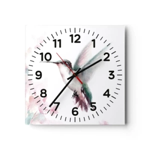 Wall clock - Clock on glass - Stopped in Flutter - 30x30 cm