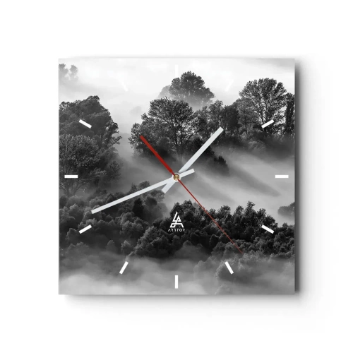 Wall clock - Clock on glass - Rising from a Sleep - 40x40 cm