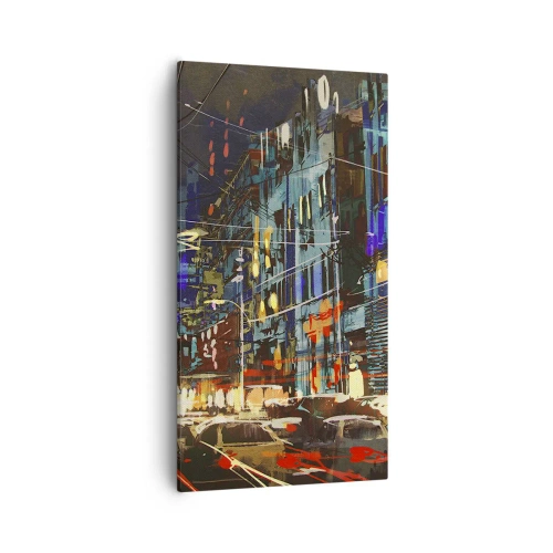 Canvas picture - Evening Street Bustle - 55x100 cm