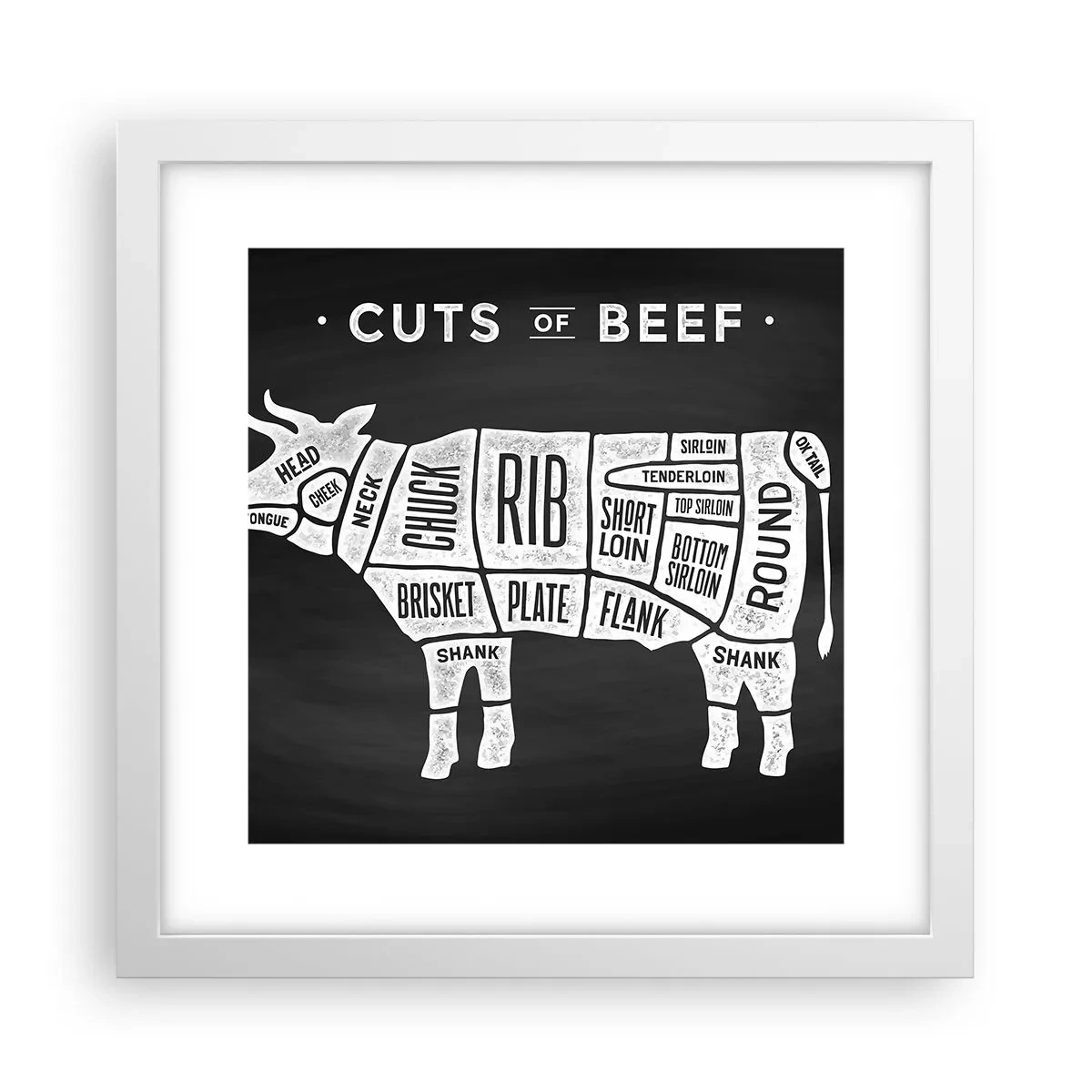 Poster in white frmae - Time for a Feast - 30x30 cm