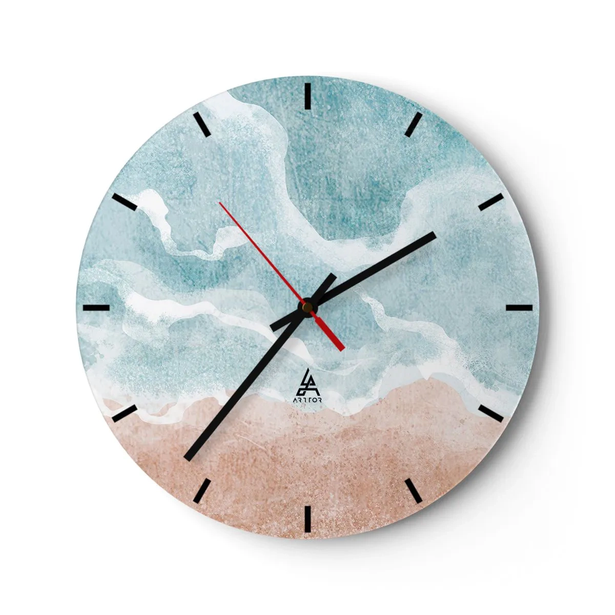 Wall clock - Clock on glass - Cloudy Abstract - 40x40 cm