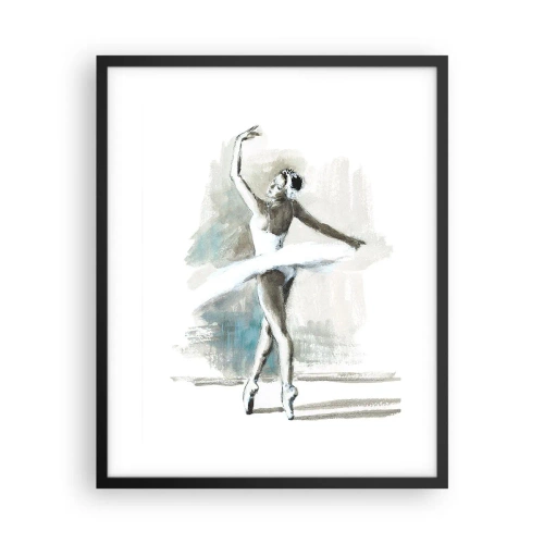 Poster in black frame - Enchanted into a Swan - 40x50 cm
