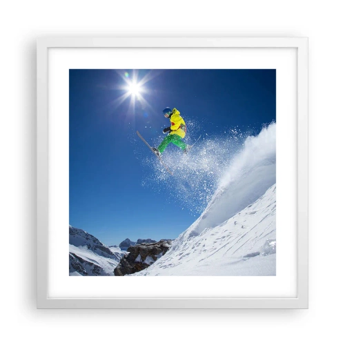 Poster in white frmae - Dancing with the Mountains - 40x40 cm