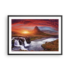 Poster in black frame - View of Middle-Earth - 70x50 cm