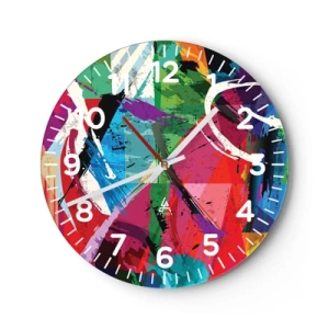Wall clock - Clock on glass - Fast, Vividly and Jamming - 30x30 cm