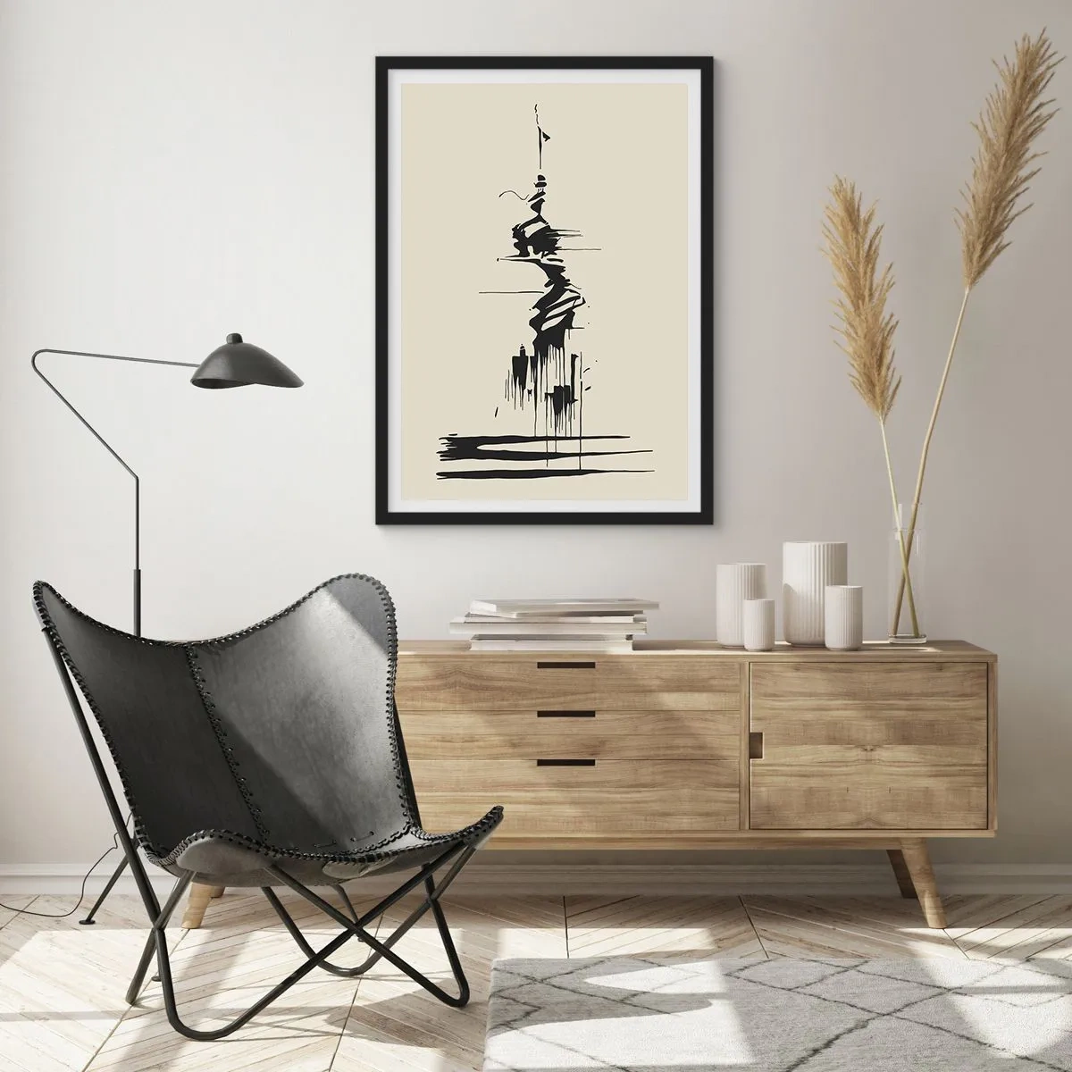 Poster in black frame - Hasty Abstract - 70x100 cm