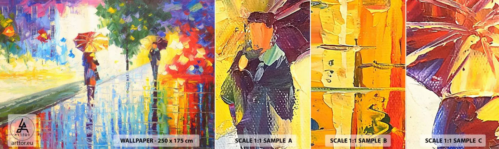 Photo Wallpaper Sample Self-Adhesive Deluxe Sticker - And All Is Clear - Park Avenue, Landscape, Trees - 100x30 cm