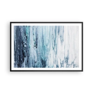 Poster in black frame - Blue Icicles - 91x61 cm