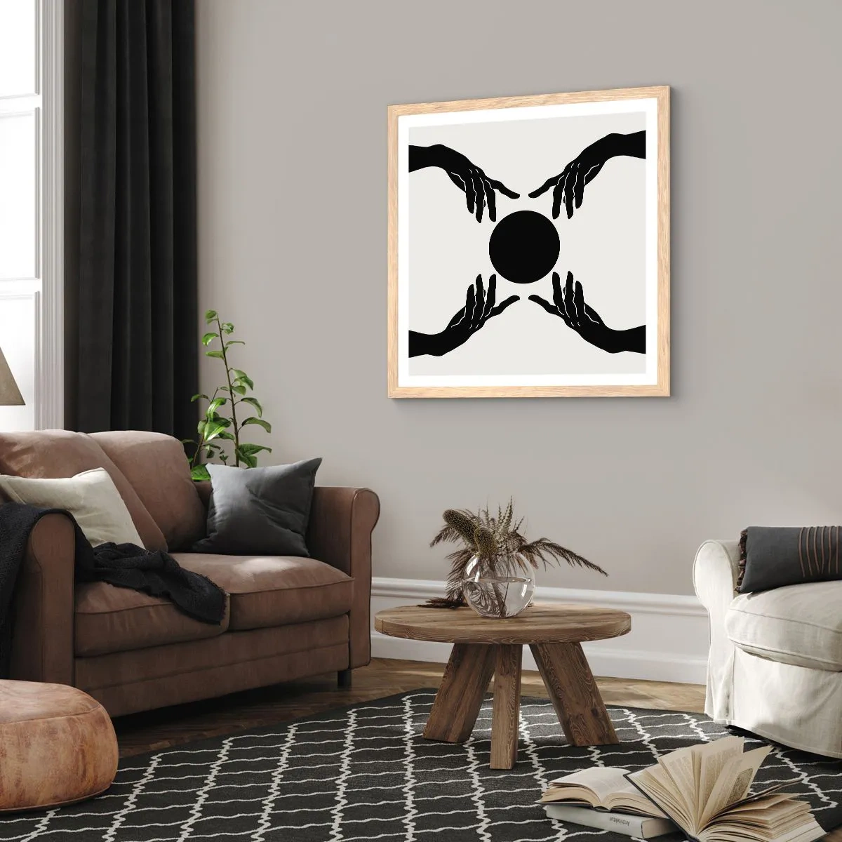 Poster in light oak frame - Secret Sign - 30x30 cm