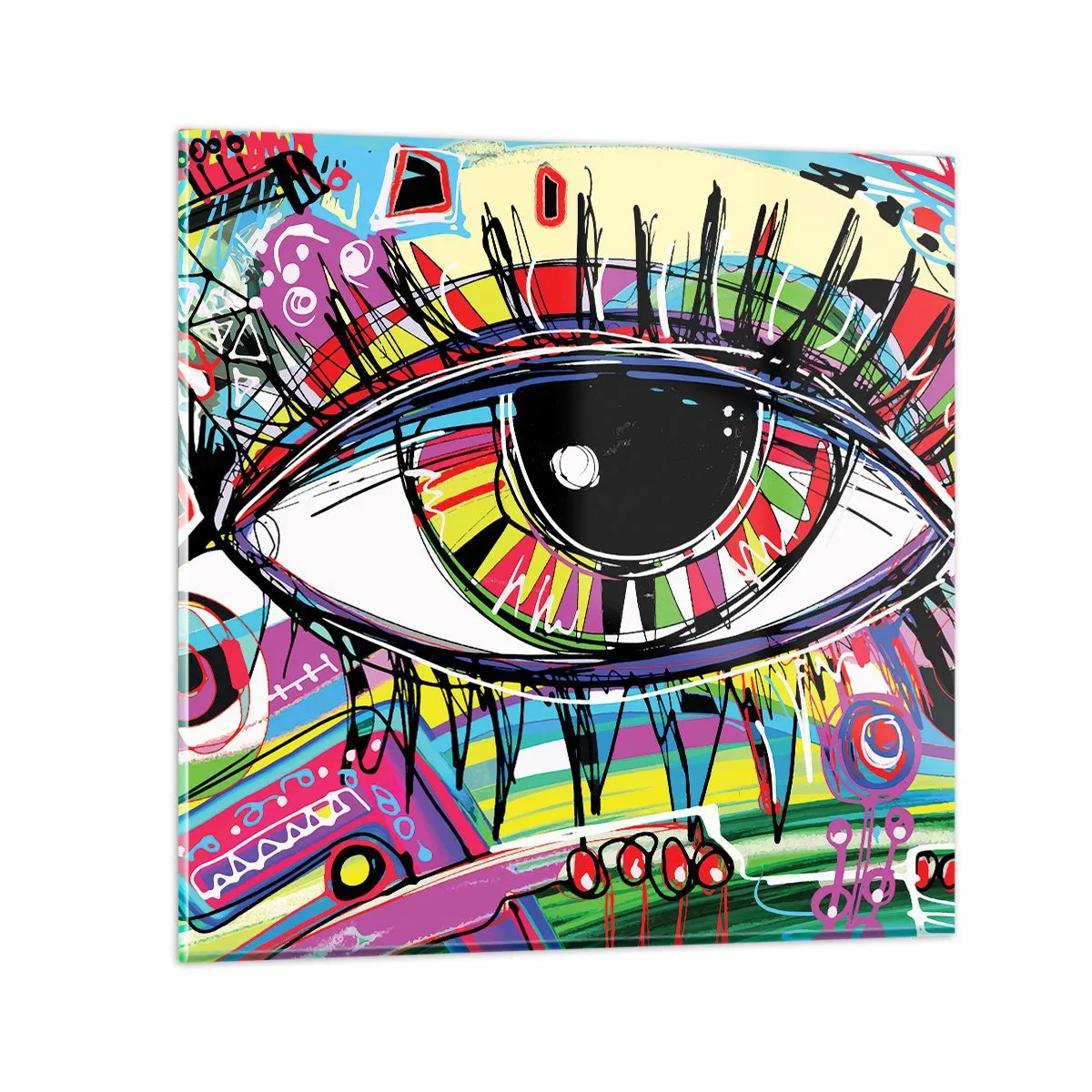 Glass picture - Colourful Eye - Colourful Soul - 40x40 cm