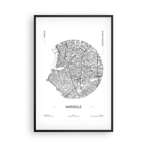 Poster in black frame - Anatomy of Marseille - 61x91 cm