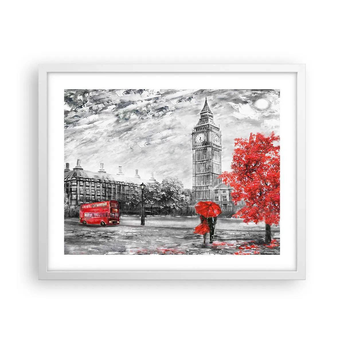 Poster in white frmae - Exciting Day - 50x40 cm