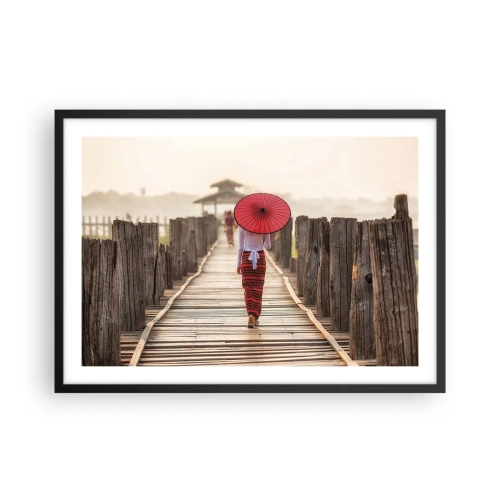 Poster in black frame - On an Old Bridge - 70x50 cm