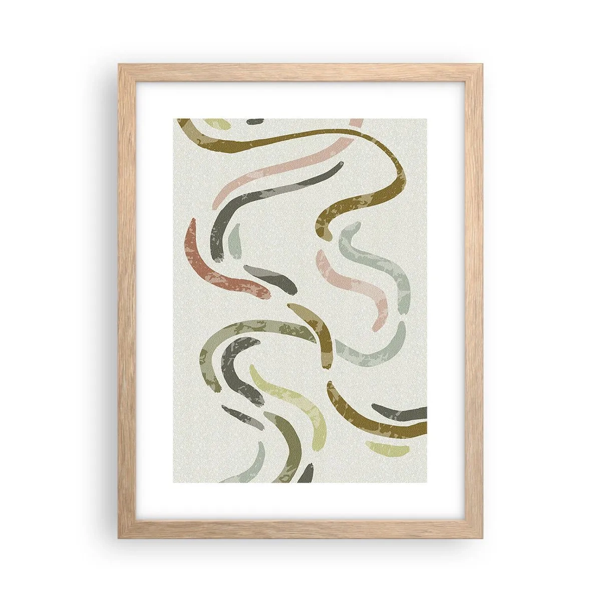Poster in light oak frame - Cheerful Dance of Abstraction - 30x40 cm