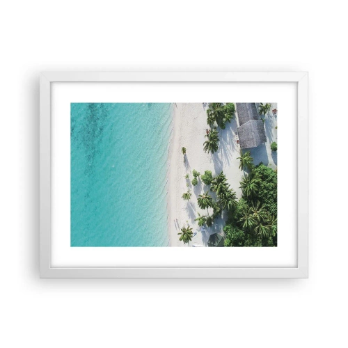 Poster in white frmae - Holidays in Paradise - 40x30 cm