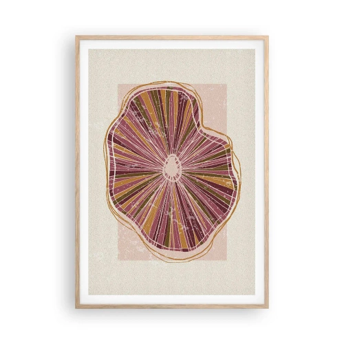 Poster in light oak frame - Radial Abstract - 70x100 cm