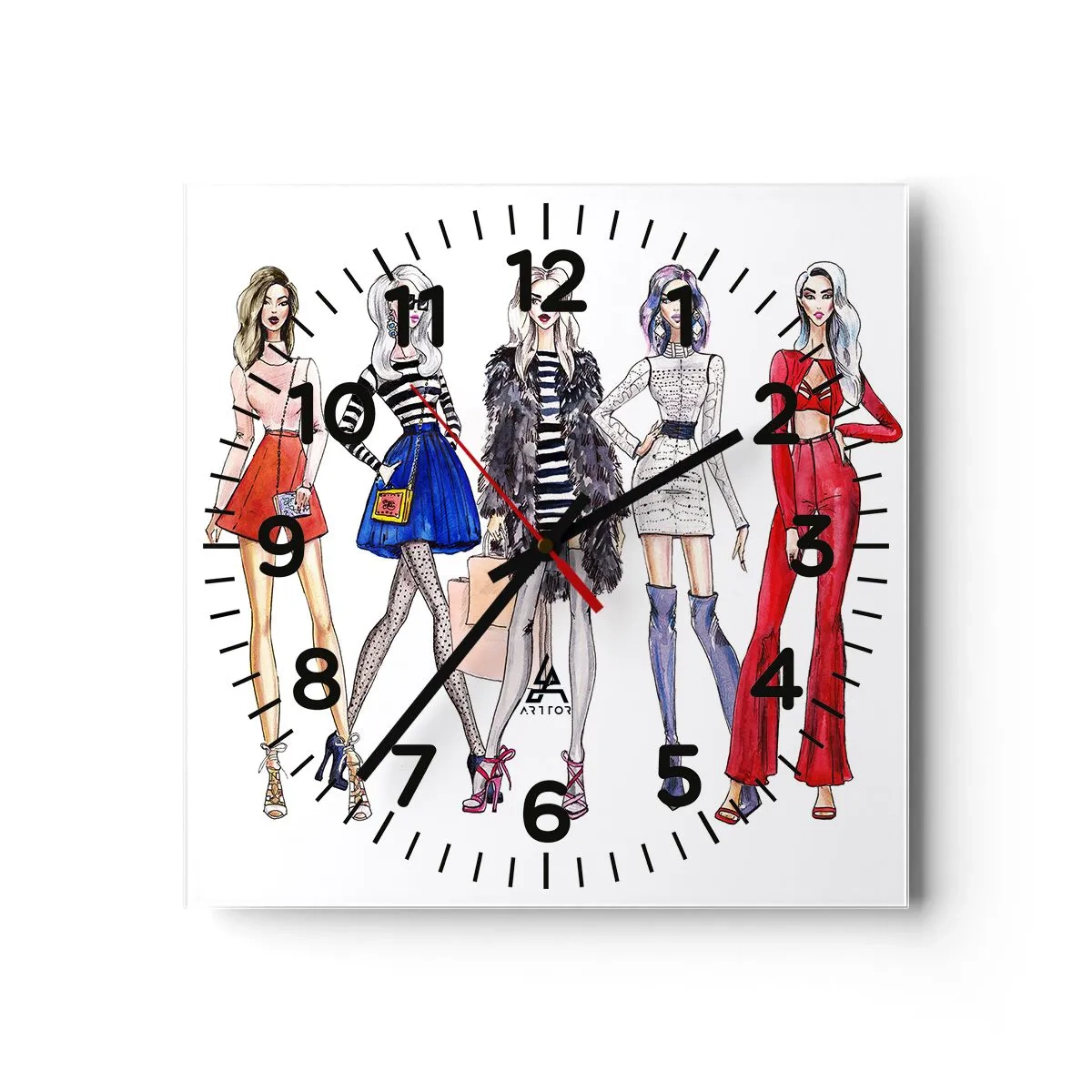 Wall clock - Clock on glass - Every Week Fashion Week - 40x40 cm