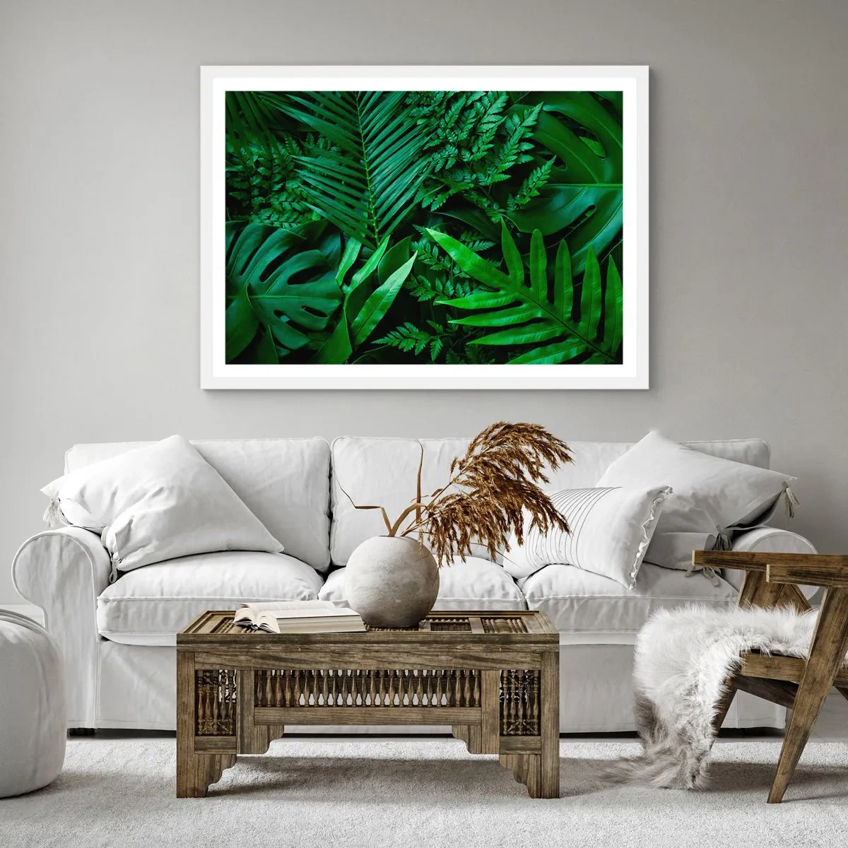 Poster in white frmae - In a Green Hug - 40x40 cm