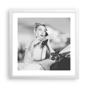 Poster in white frmae - Hello, Here Come the 50-ies - 40x40 cm