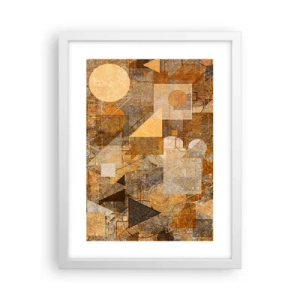 Poster in white frmae - Cubist Study in Brown - 30x40 cm
