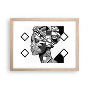 Poster in light oak frame - Ethnic Portrait - 40x30 cm