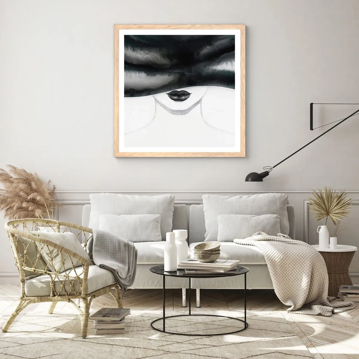 Poster in light oak frame - Sensual Secret - 40x40 cm