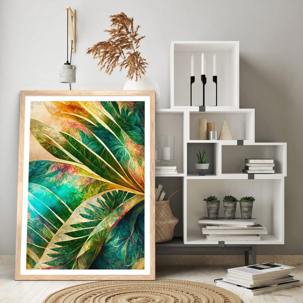 Poster in light oak frame - Colours of the Tropics - 70x100 cm