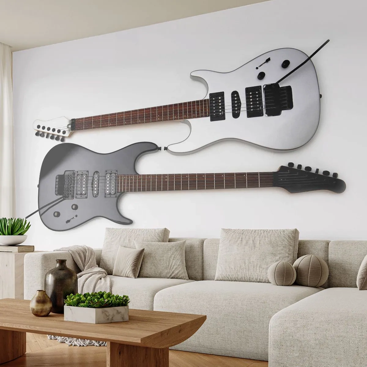 Photo Wallpaper Premium Canvas - Harmony of Shapes - Music, Electric guitar, A musical instrument - 100x70 cm